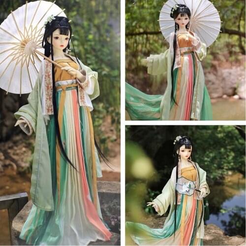 1/4 1/3 scale BJD clothes Ancient Costume Hanfu Fairy Dress Suit for BJD/SD MSD SD13 Big Girl Doll Accessories C1224