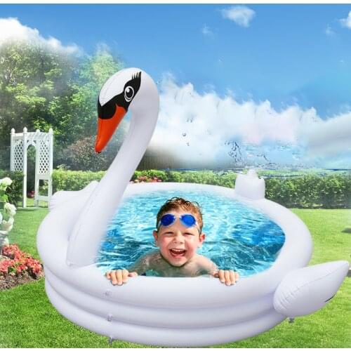 Inflatable Baby white swan Bath Swim Tubs Newborn Thickening Children Cartoon Portable Bathtub Cool Safety Swimming Pool