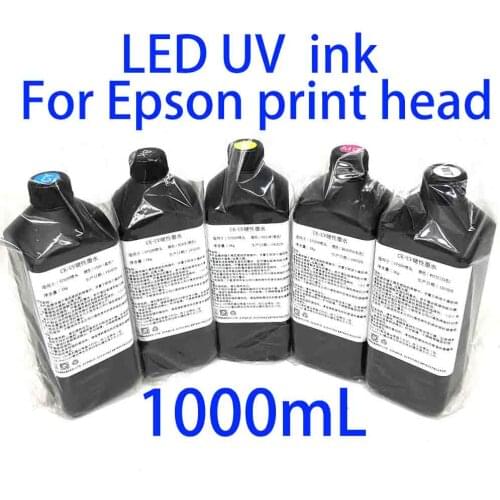 1000ML LED UV Ink for DX4 DX5 DX6 DX7 Printhead for Roland Mimaki Mutoh for A2 A3 A4 & Large Flatbed Inkjet Printer Rigid ink