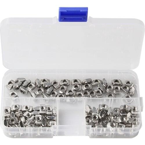 120Pcs 40pcs*M3/M4/M5 For 20 Series Slot T-nut Sliding T Nut Hammer Drop In Nut Fasten Connector 2020 Aluminum Extrusions
