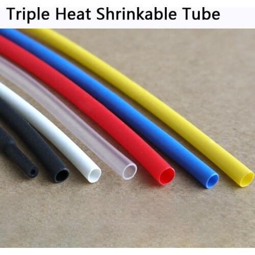 20 Meters Multicolor Triple Heat Shrinkable Tube Φ4.8mm~Φ9.5mm Double Wall With Glue Waterproof