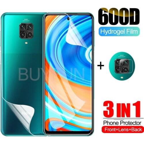 3-in-1 Hydrogel Film For Xiaomi Redmi Note 9 Screen Protector Camera Protective Glass For xiaomi redmi note 9 pro max note 7 8