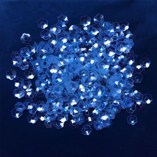 30g 9000pcs 4mm Plum Blossom Cup Flower Loose Sequin Sewing,Wedding Confetti Craft,Kids DIY Garment Accessory Transparent