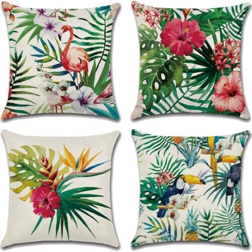 4PCS Outdoor Garden Cushion Cover Waterproof Zippered Pillow Cover Case Garden Patio Cushion Covers (Pillow Not Included)