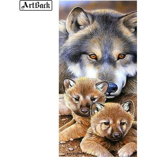 New arrival animal icon 5d diy diamond painting wolf full square diamond mosaic embroidery sewing artwork home decor
