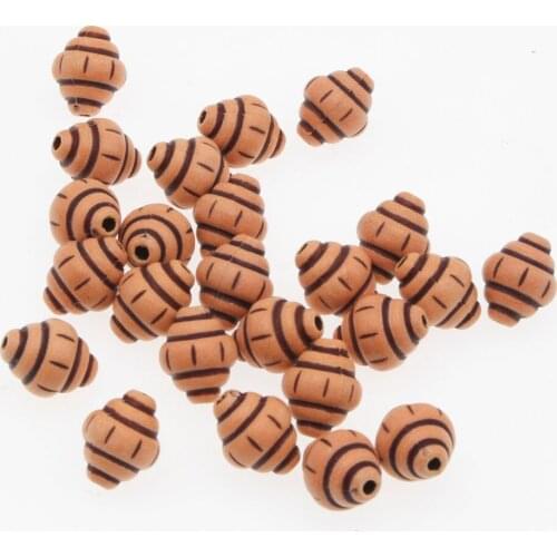 CHONGAI 30Pcs Imitation Wood Color Acrylic Cone charm Spacer Beads For Jewelry Making 11X14mm