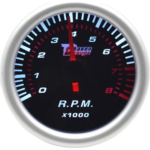 Dragong Gauge 52mm White Backlight Auto Car Racing modification Temperature Gauge For 0-8000 RPM Meter Free Shipping