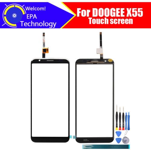 5.5 inch DOOGEE X55 Touch Screen Glass 100% Guarantee Original New Glass Panel Touch Screen For DOOGEE X55 + tools+Adhesive
