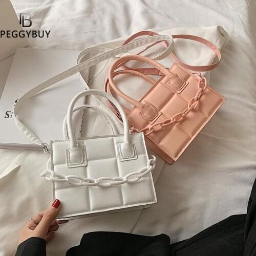 Elegant Female Plaid Tote bag 2021 Fashion New High quality PU Leather Womens Designer Handbag Vintage Shoulder Messenger Bag