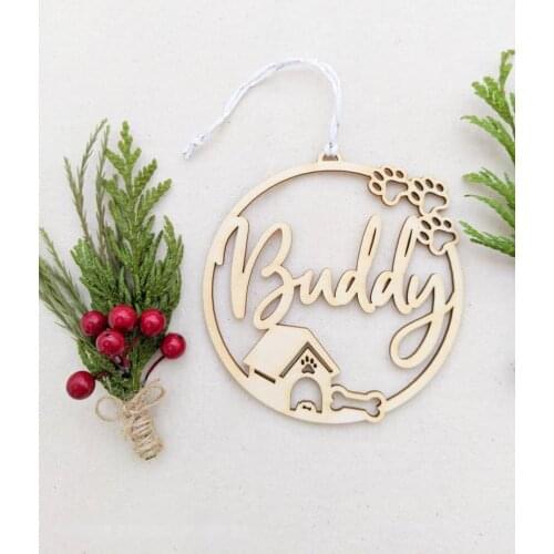 Personalized Christmas Bauble -Custom Wooden Ornament Ball with name Wood Crafts For Home Christmas Party New Year Decorations