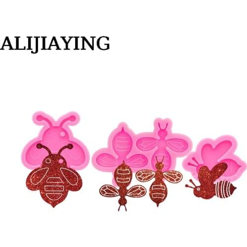 DY0673 Super Glossy Resin Bee Keychain Mold LADYBUG Epoxy Craft Molds DIY for Resin Crafting Mould Not Sticky