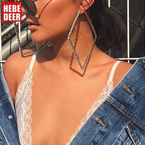 HebeDeer Fashion Earrings for Women Aesthetics Geometric Punk Style Pierced Exaggerated Square Earring Jewelry Accessories Arete