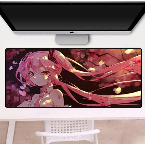 XGZ Anime Sexy Sakura Cute Girl Mouse Pad Game Large Computer Mouse Pad Table Keyboard Pad Muse Locking Pad Desk Mat 90x40