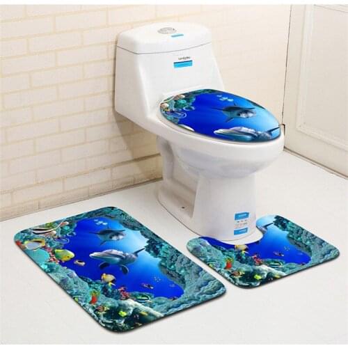 Bath Mats Bathroom Rug SetsToilet Cover Carpet Foot Pad Set Absorbent Nonslip Bathroom Kitchen Decor Floor Pad Rug 3 pcs /set