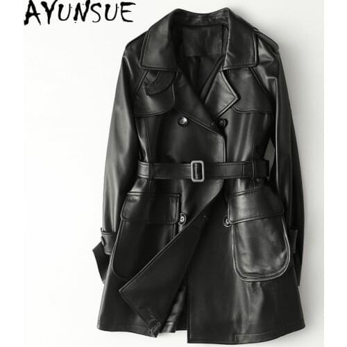 AYUNSUE Genuine Leather Jacket Women Plus Size Sheepskin Coat Female Korean Coats and Jackets Spring 2021 Chaquetas De Mujer