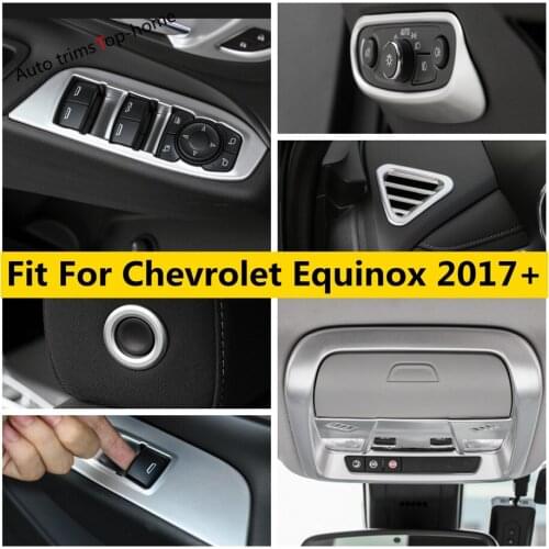 ABS Matte Accessories For Chevrolet Equinox 2017 - 2021 Air AC Outlet Vent / Reading Light / Window Lift Button Panel Cover Trim