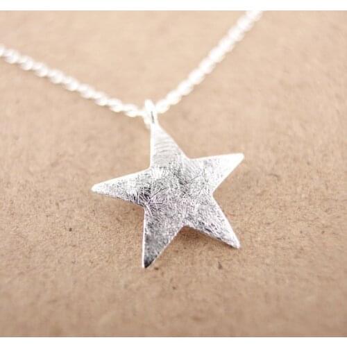 Fashion planar equiangular five-pointed star pendant necklaces
