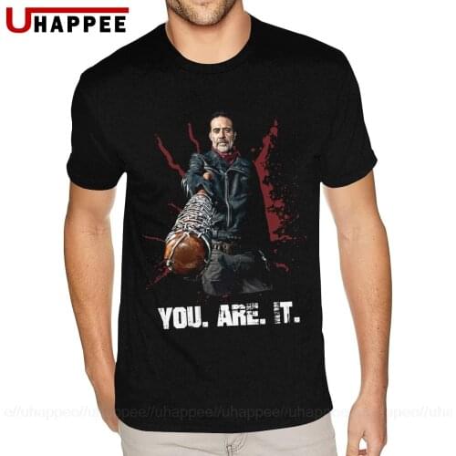 Tall Size The Walking Dead Negan Tee Shirts for Men Simple Fashion Short Sleeve Cotton Men Summer T Shirts 1980S Apparel