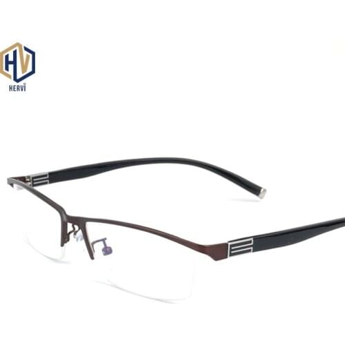 High Quality Half-frame Glasses Frame Business Glasses Men Anti-Blue Light Eyeglasses Ultra-light Brow Line Eyewear