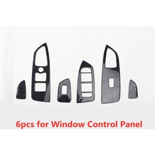 Carbon Fiber Printed Car Interior Window Control Panel Sticker Cover Moulding Trim for VOLVO S90 2016 2017 2018 2019 2020 2021