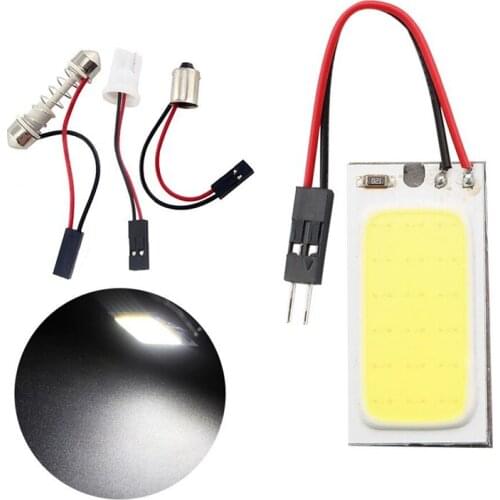 New 18-LED COB Car Interior Dome Plate Lights White Bulb BA9S T10 Festoon 12V