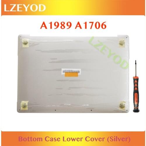 New A1989 Laptop Case For Apple Macbook Pro Retina 13" A1989 Bottom Case Lower Cover Mid 2018 Silver Color