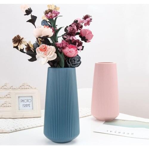 Simple Nordic Style Hydroponic Plant Imitation Porcelain Plastic Origami Vase Bottle Dried Flower Arrangement Home Decoration