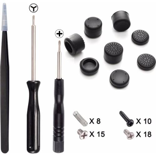 Rubber Joystick Grips Caps w/ Screwdriver Screws Set for Nintendo Switch Joy-Con