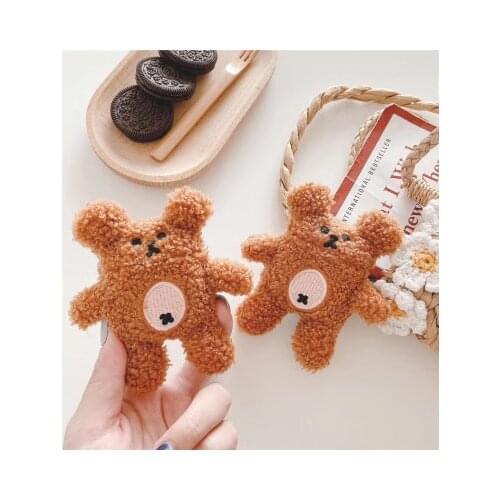 Cute earphone case holder For Apple AirPods pro 3 generation wireless bluetooth headset case Plush bear three-dimensional