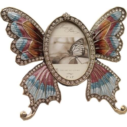 Modern Minimalist Creative Home Accessories Metal Butterfly 3 Inch 5 Inch Photo Frame Decoration Childrens Room Bedroom Set