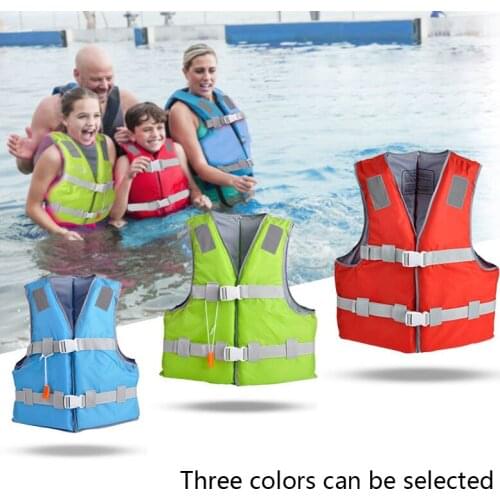 Polyester Life Jacket for Adult Kids Universal Outdoor Swimming Boating Ski Drifting Vest Survival Suit with Whistle