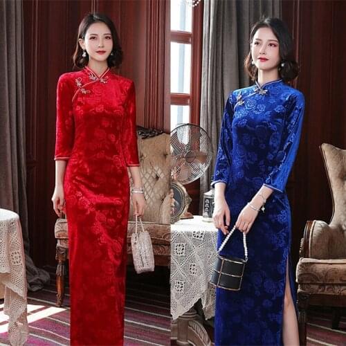 Chinese Traditional Costumes for Women Sexy Slim Cheongsams Dress Evening Party Dresses Elegant Qipao Wedding Clothing Summer