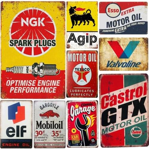 Vintage Gtx Texaco Ngk Metal Signs Garage Rules Gas Oil Bar Tin Plaques Rustic Pin Up Poster Plaque Pub Wall Decoration
