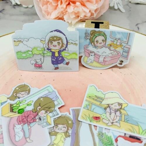 23pcs Little girl life Kids Fun Paper Stickers Homemade Bookkeeping Decals on Laptop / Decorative scrapbooking / DIY