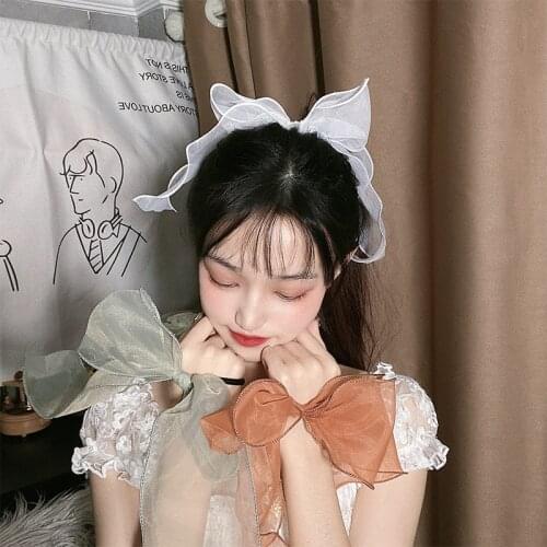 Ruoshui Woman Summer Hair Ribbon Girls Solid Hair Ties Women Rubber Band Hair Accessories Headwear Hair Ornaments Hair Rope Gum