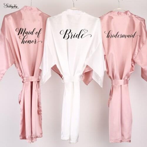 Sisbigdey dusty pink bride robe satin robe women bridal pajamas wedding brideslmaid gift mother sister of the bride groom robes
