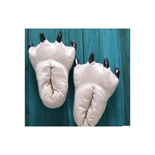 Winter Warm Soft Slippers Women Men Children Shoes Paw Funny Animal Christmas Monster Claw Slipper Indoor Floor Flat Shoes