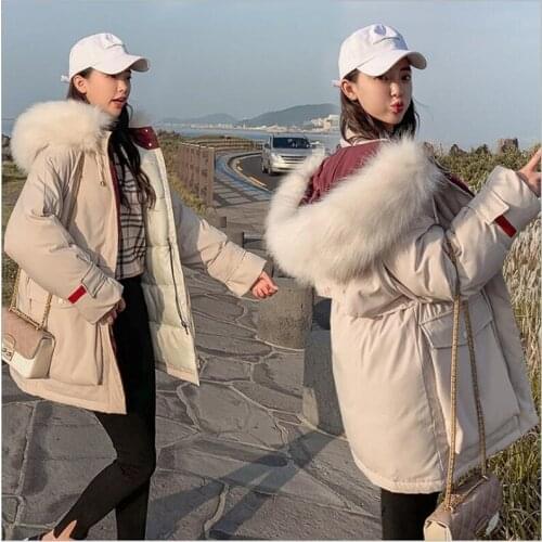 Winter jacket women 2019 long Winter Coat Women Fake Fur Collar Warm thick Woman Parka Outerwear casaco feminino inverno Z48