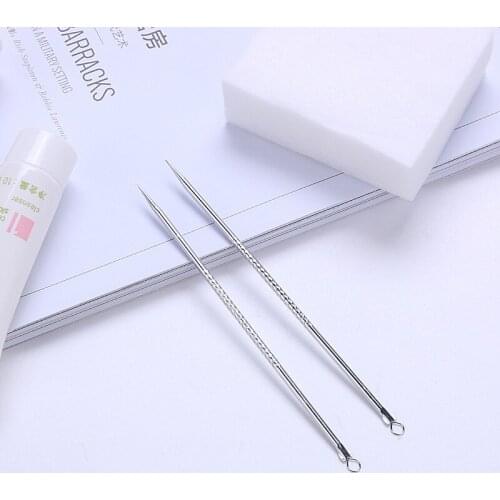 1pcs Silver Color 1Pc 8cm Acne Blemish Pimple Extractor Tool Effective Remove Blackheads acne Protect The Face Beauty Tool