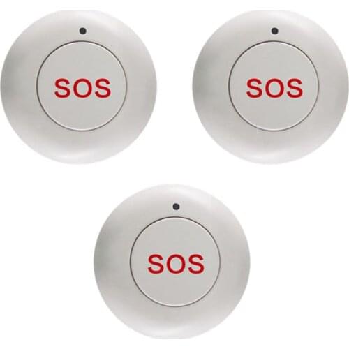 3 Pcs Updated Version Home Security Alarm System Smart Wireless SOS Emergency Panic Button for Solar Powered Outdoor Siren