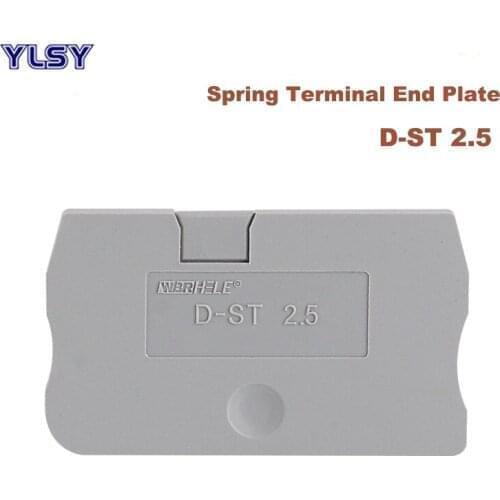 50Pcs D-ST2.5 Terminal Plate Spring Terminals Block ST1.5/2.5 End Stopper Universal Bornier Baffle Side Sealing Spacer Cover