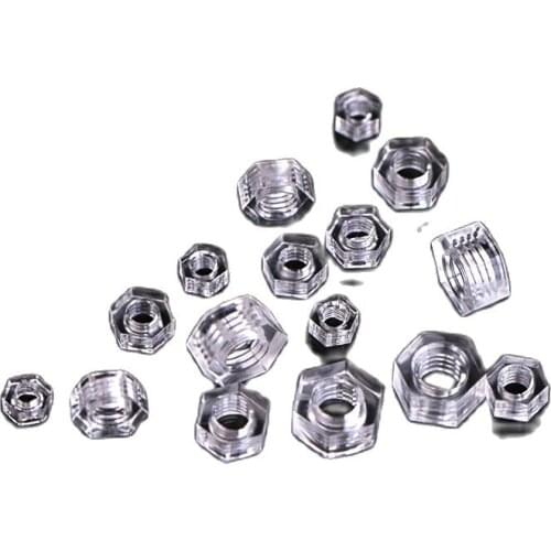 50Pcs M3-M4-M5-M6 PC transparent nut plastic hexagon nut acrylic plastic nut hexagon nut