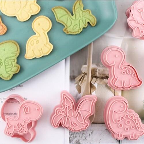 6pcs Dinosaur Shaped Cookie Cutter 3D Biscuit Sugar craft Dessert Baking Mold Fondant Cake Decorating Tool Bakeware Cookie Tool