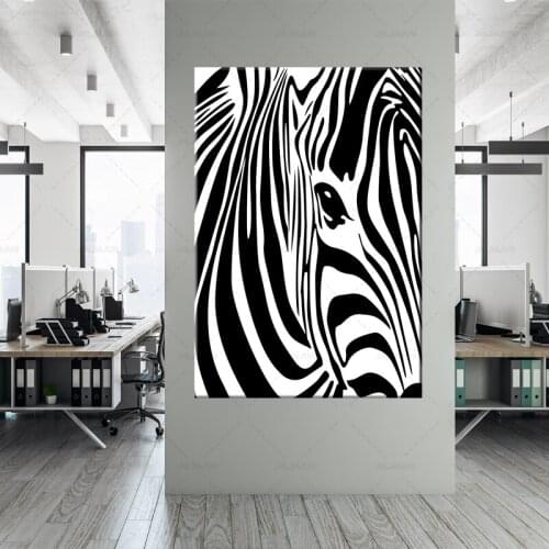 Abstract Wall Art Print Canvas Pictures Minimalism Animal Zebra Stripes Detail For Living Room Home Decor Canvas Painting Poster