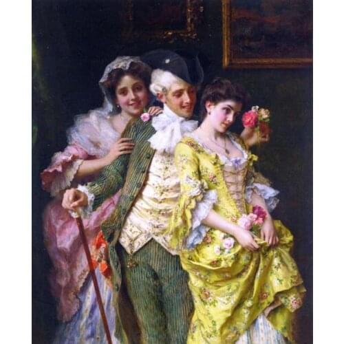 Free shipping classical court figure noble flower dame oil painting canvas printings on canvas wall art decoration picture