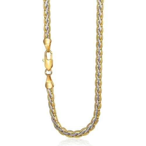 Trendsmax 3/4mm 45-60cm Necklace For Women Men Gold Filled Necklace Wheat Link Chain Women Men Fashion Jewelry Gift GN411