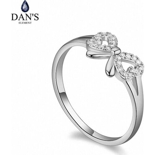DANS Real Austrian Crystals Brand AAA Zirconia Micro Inlays Fashion Ring for women New Geometric 108726white