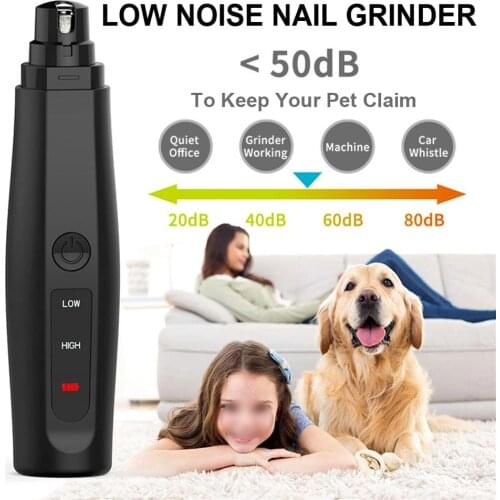 Electric Dog Nail Grinder Portable USB Rechargeable Pet Paw Painless Grooming Trimming For Small Medium Large Dogs