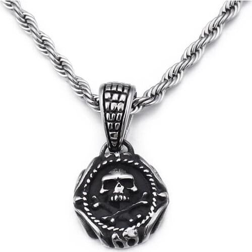 European and American fashion rock pendant jewelry Titanium steel enamel pendant Stainless steel mens ghost pendant