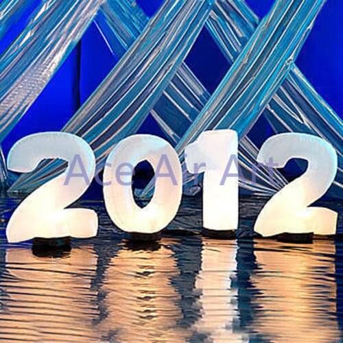 Giant portable number lighting standing for partying decoration, LED number Inflatable for advertising